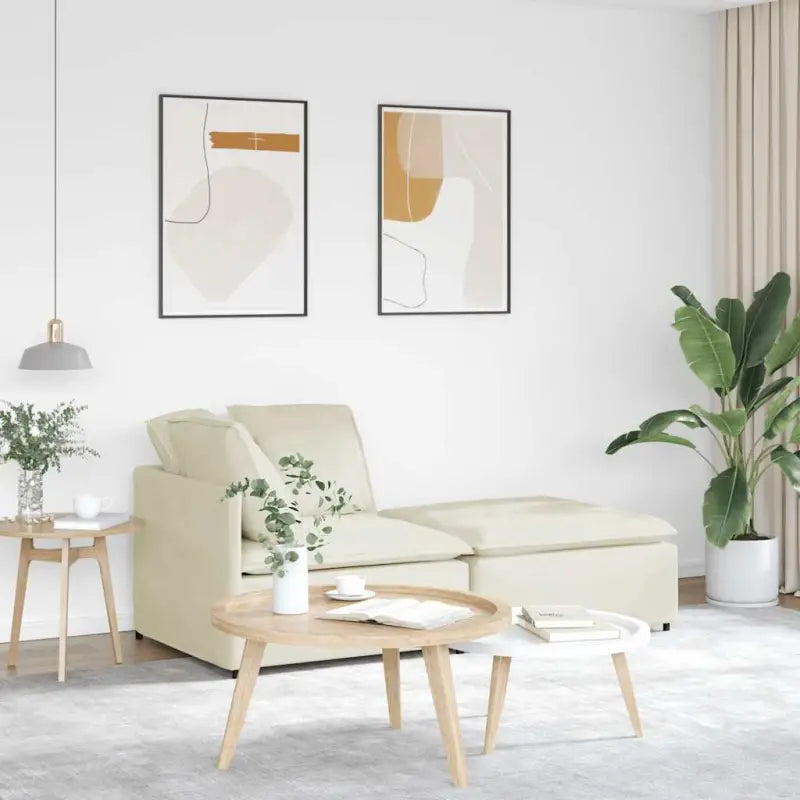 Modulaire bank voor dagelijks gebruik met elegante vormgeving en totale afmetingen - Crème - Bankelementen