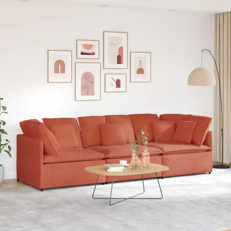 Modulaire bank voor dagelijks gebruik met elegante vormgeving en totale afmetingen - Rood - Banken