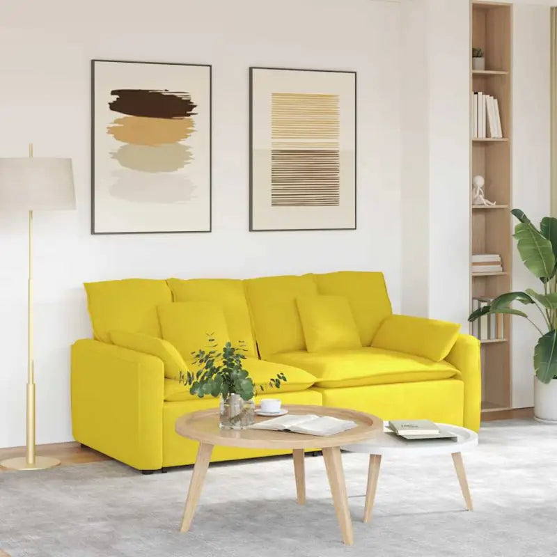 Modulaire bank voor dagelijks gebruik met perfecte totale afmetingen - Lichtgeel - Bankelementen