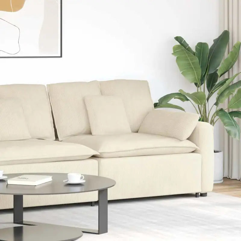 Modulaire bankelementen voor dagelijks gebruik en elegante zithoeken - Crème / end sofa - Bankelementen