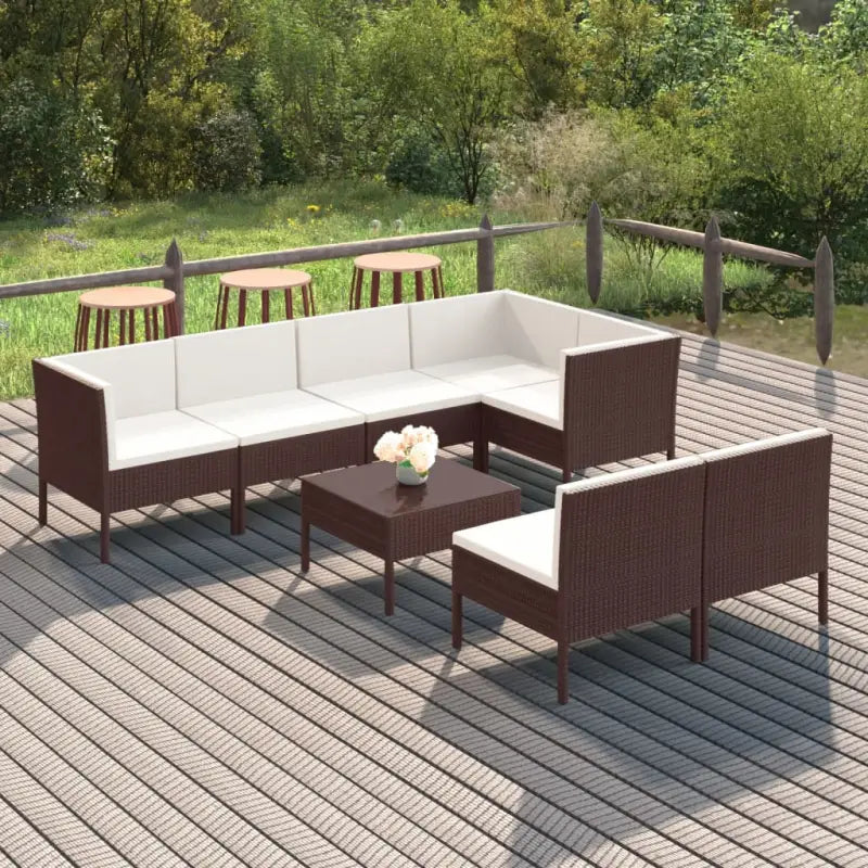 Modulaire loungeset met voetensteun en tafel voor ultiem tuincomfort - Tuinsets