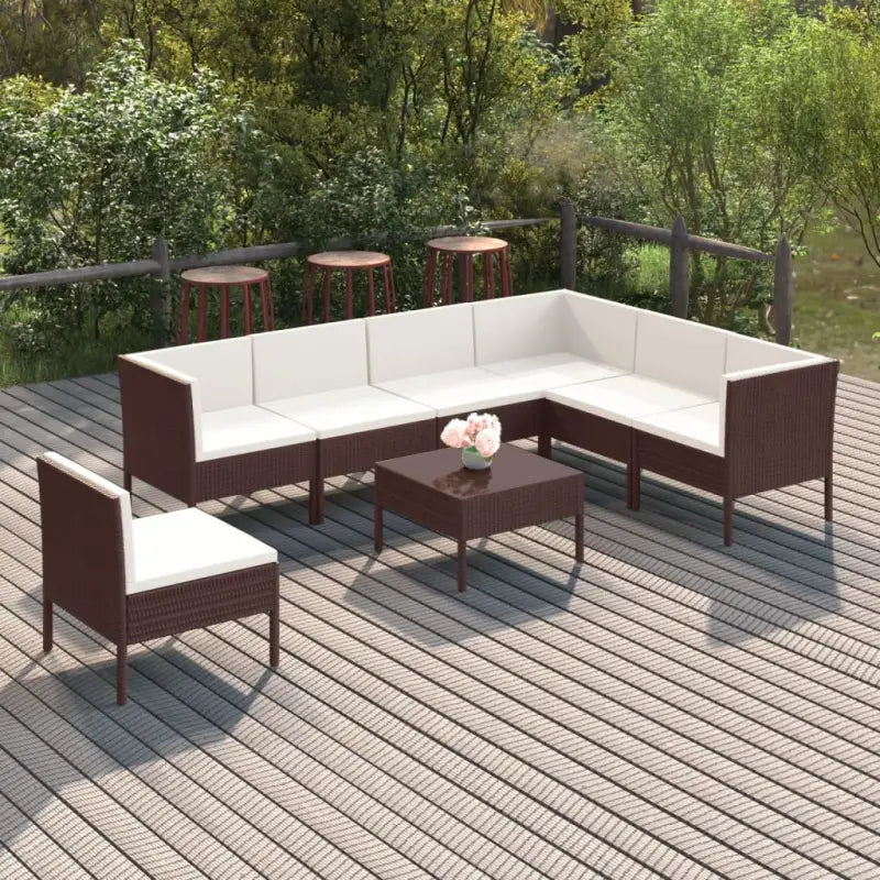 Modulaire loungeset met voetensteun en tafel voor ultiem tuincomfort - 4x midden + 3x hoek + voetensteun - Tuinsets