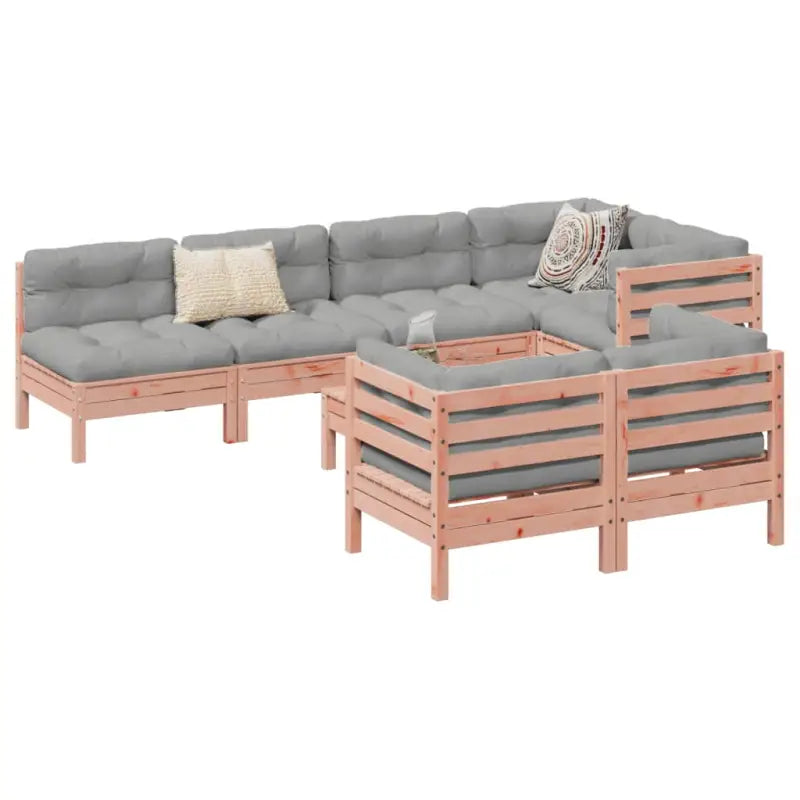 Modulaire loungeset van massief grenenhout voor comfortabele zitervaring - Natuurlijk douglashout - Tuinsets