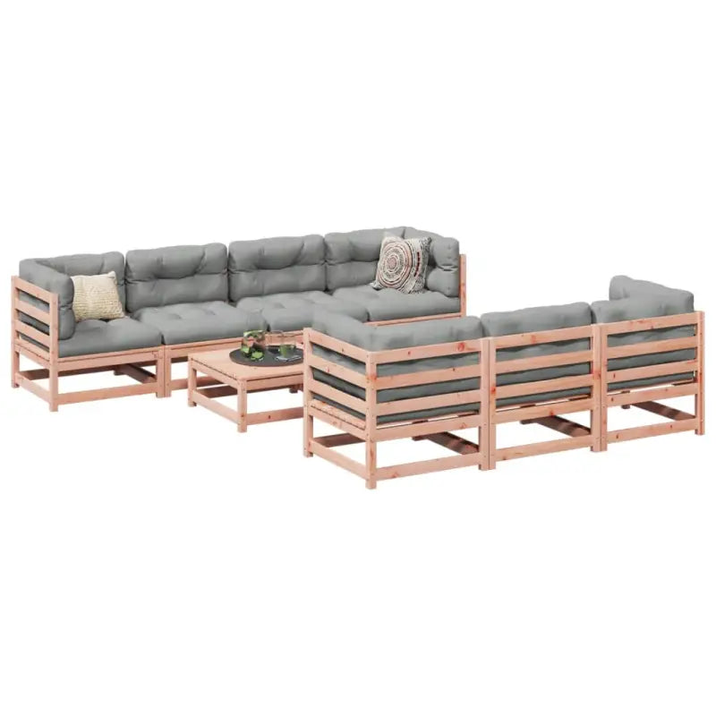 Modulaire loungeset van massief grenenhout voor tuin en terras - Natuurlijk douglashout / zonder kussen - Tuinsets