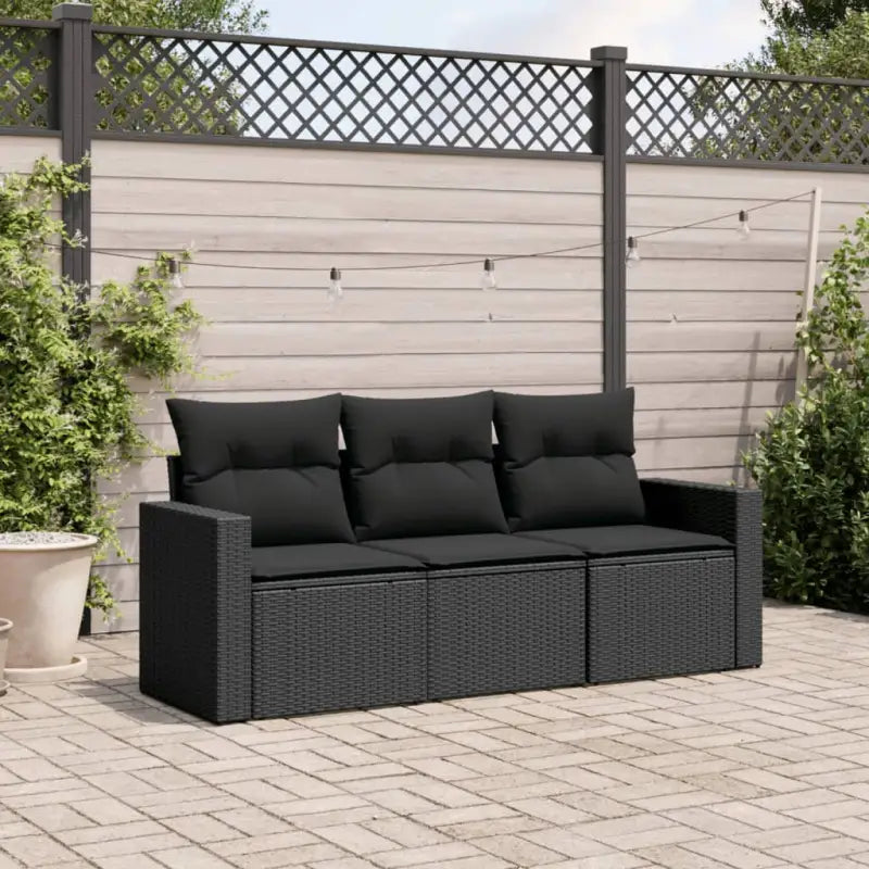 Modulaire tuinbank met waterdichte tas en poly rattan voor buitenplezier - Zwart / 1 / Zonder tafel - Modulaire