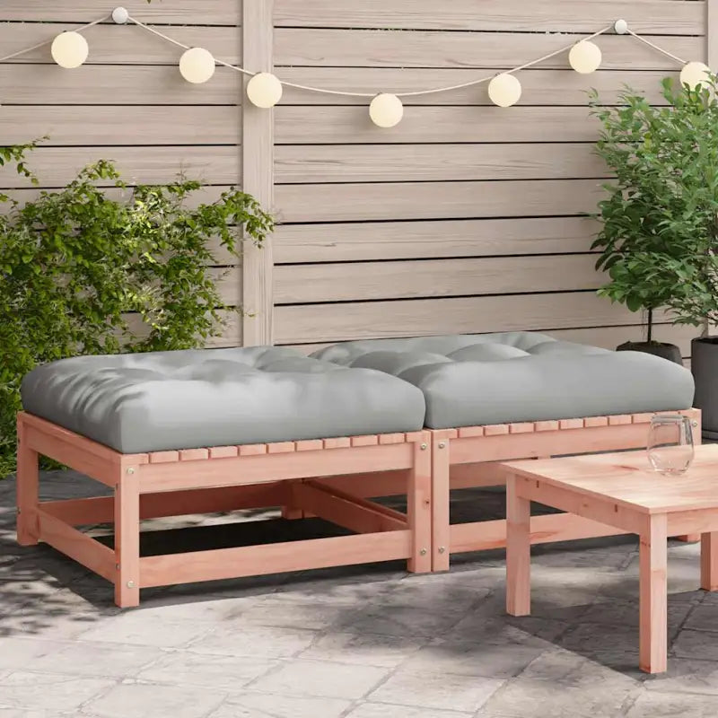 Modulaire tuinbank van massief douglashout met kussens voor je tuin - Natuurlijk douglashout / 1 / footstool (5 pcs)
