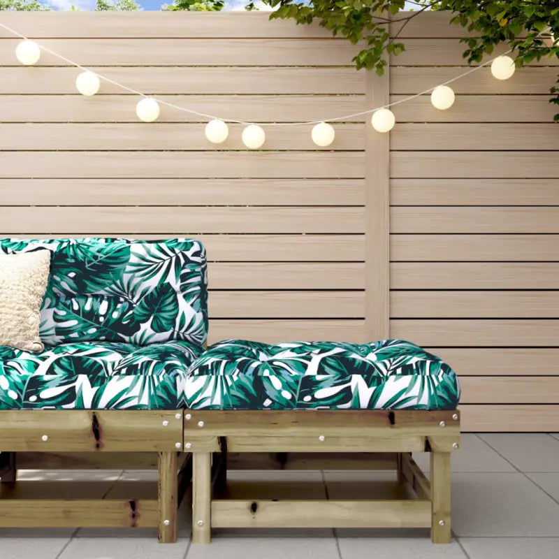 Modulaire tuinbank van massief grenenhout voor gezellig samenzijn - Naturel geïmpregneerd / 1 / Voetensteun - Modulaire