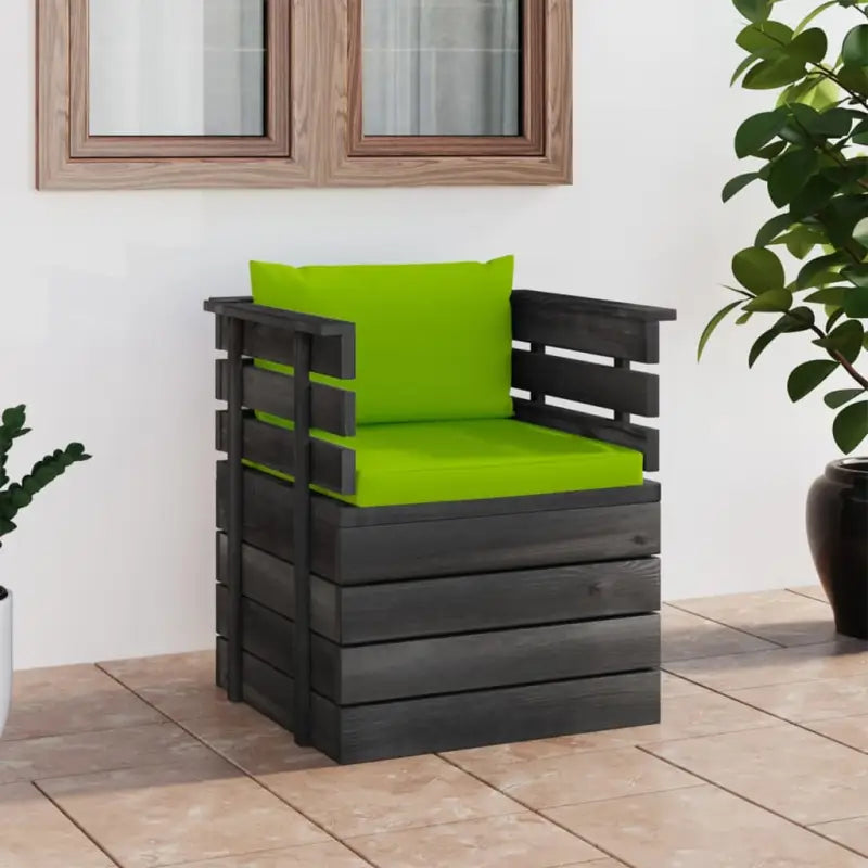 Modulaire tuinbank van massief grenenhout voor ontspanning en gezelligheid - Heldergroen / 1 / Fauteuil - Modulaire