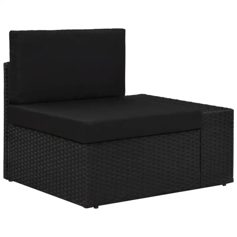Modulaire tuinbank van poly rattan voor alle seizoenen - Zwart / 1 / Hoekbank (linkerarmleuning) - Modulaire tuinbanken