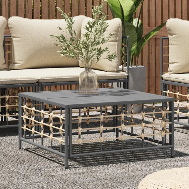 Modulaire tuinbank van poly rattan voor modern en weerbestendig tuinplezier - Donkergrijs / 1 / Tafel - Modulaire