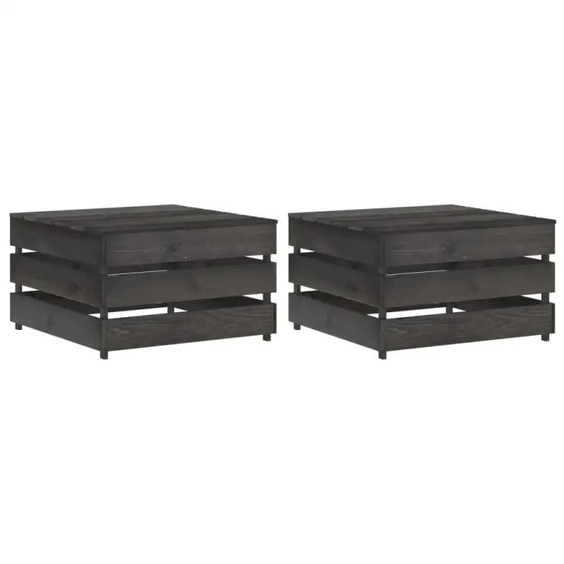 Modulaire tuinbanken van geïmpregneerd grenenhout - Grijs / 1 / Tafel (2 st) - Modulaire tuinbanken