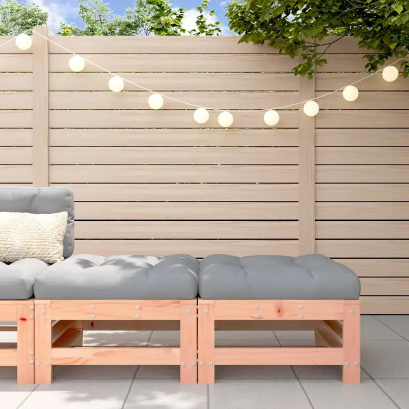 Modulaire tuinbanken van massief grenenhout met zachte kussens - Natuurlijk douglashout / 1 / 2x voetensteun