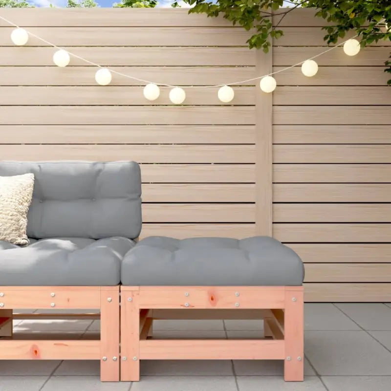 Modulaire tuinbanken van massief grenenhout met zachte kussens - Natuurlijk douglashout / 1 / Voetensteun - Modulaire