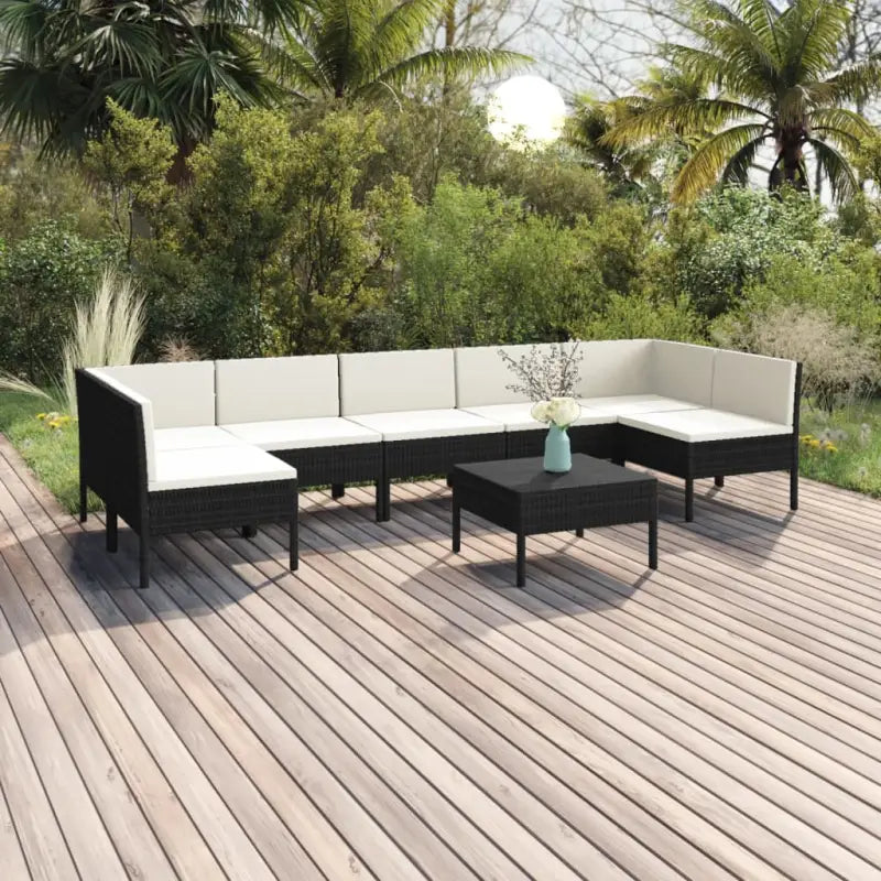 Modulaire tuinset voor een comfortabele en gezellige buitenruimte - 2x hoek + 5x midden + Tafel - Tuinsets