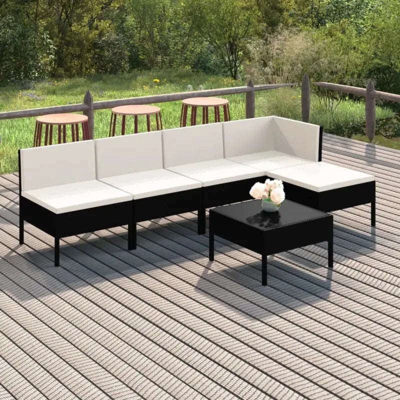 Modulaire tuinset voor een comfortabele en gezellige buitenruimte - hoek + 3x midden + voetensteun + Tafel - Tuinsets