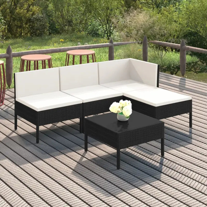 Modulaire tuinset voor een comfortabele en gezellige buitenruimte - hoek + 2x midden + voetensteun + Tafel - Tuinsets