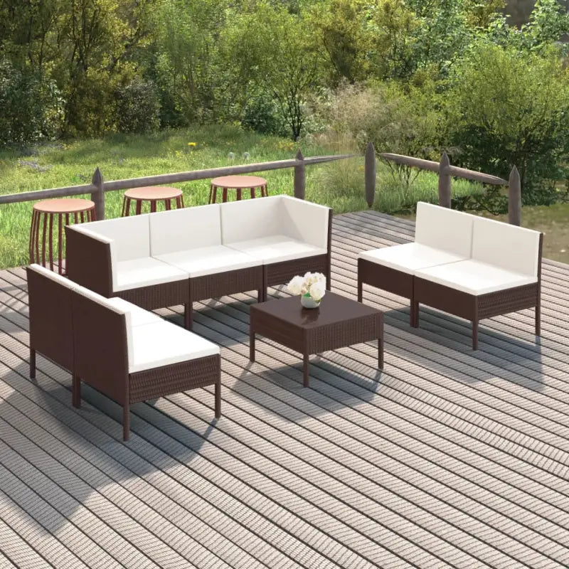 Modulaire tuinset voor gezellige en ontspannen zomerdagen - 2x hoek + 5x midden + Tafel - Tuinsets