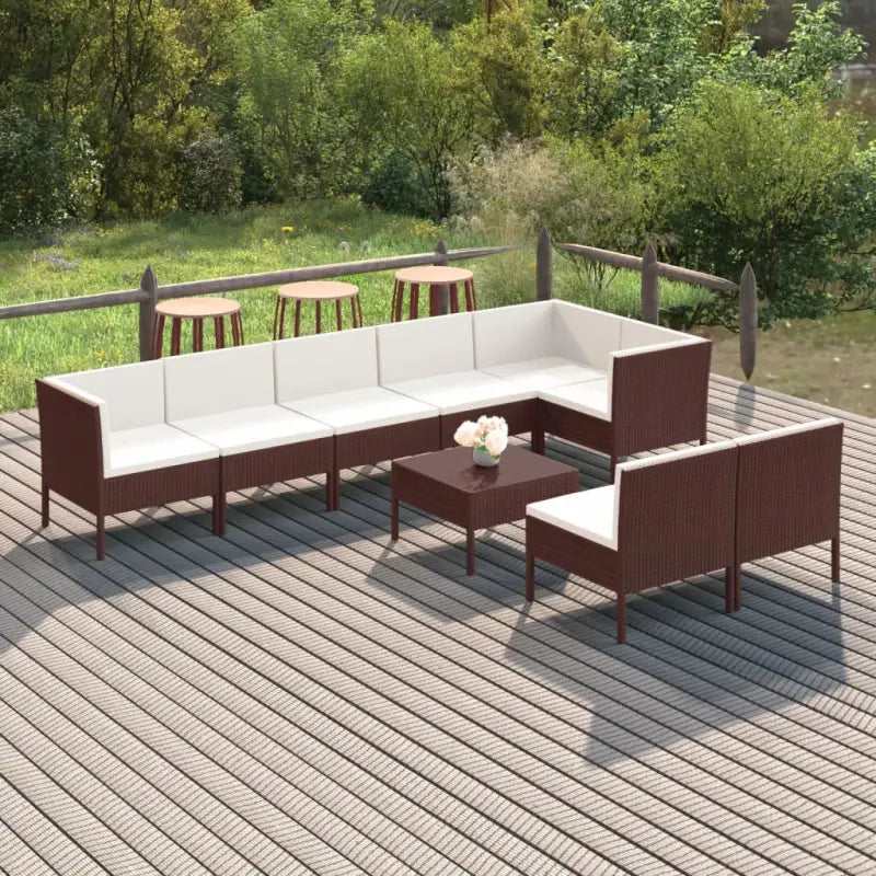 Modulaire tuinset voor gezellige en ontspannen zomerdagen - 5x midden + 3x hoek + Tafel - Tuinsets
