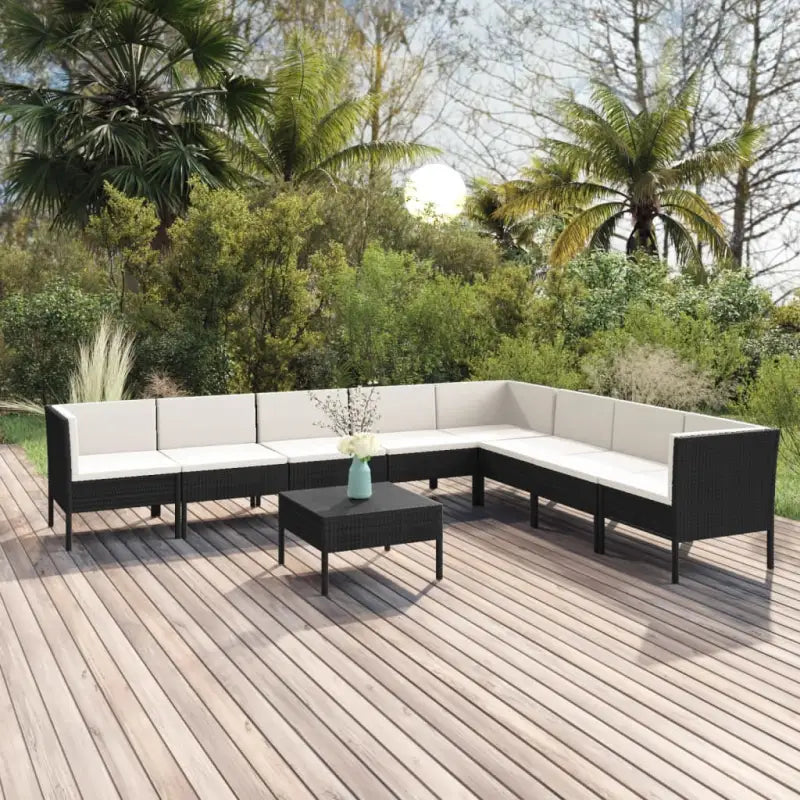 Modulaire tuinset voor gezellige en ontspannende buitenmomenten - 3x hoek + 5x midden + Tafel - Tuinsets