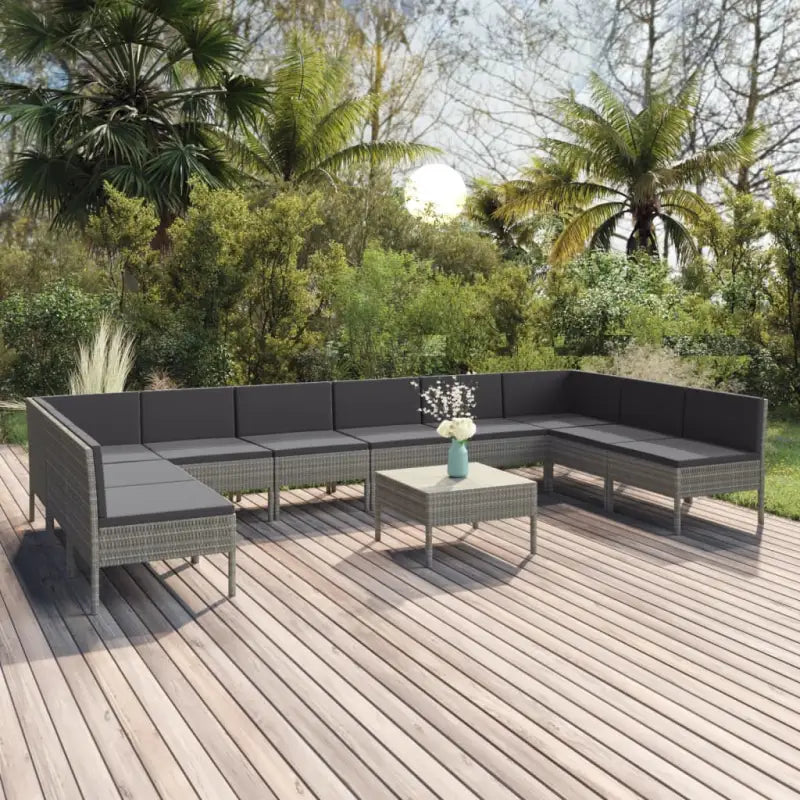 Modulaire tuinset voor ontspannen zomerdagen en gezellige bijeenkomsten - 2x hoek + 8x midden + Tafel - Tuinsets