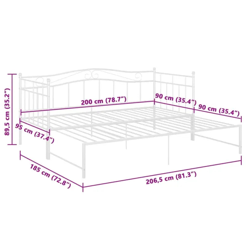 Multifunctioneel bedbank met afmetingen geschikt voor gasten en dagelijks gebruik - Wit - Bedden & bedframes