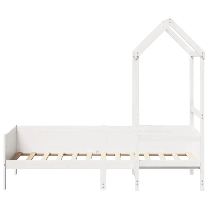 Multifunctioneel slaapbank van massief grenenhout in wit materiaal - Bedden & bedframes