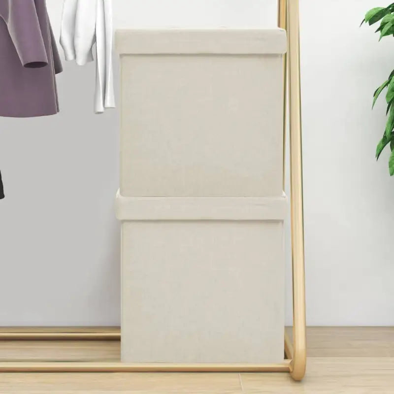 Multifunctionele inklapbare opbergkrukken en klapstoelen - Crèmewit / 2 - Klapstoelen & krukken