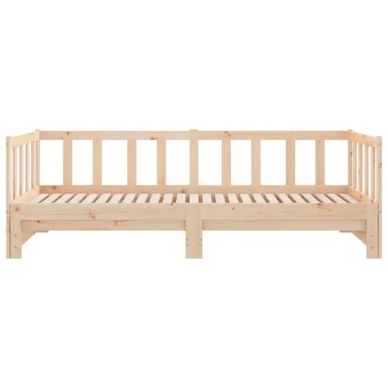 Multifunctionele slaapbank in massief grenenhout met totale afmetingen - Naturel - Bedden & bedframes