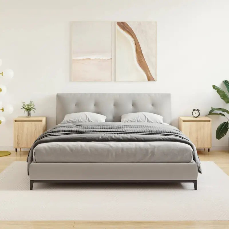 Nachtkastje in bewerkt hout met grijs Sonoma afwerking - Sonoma eiken / 2 - Nachtkastjes