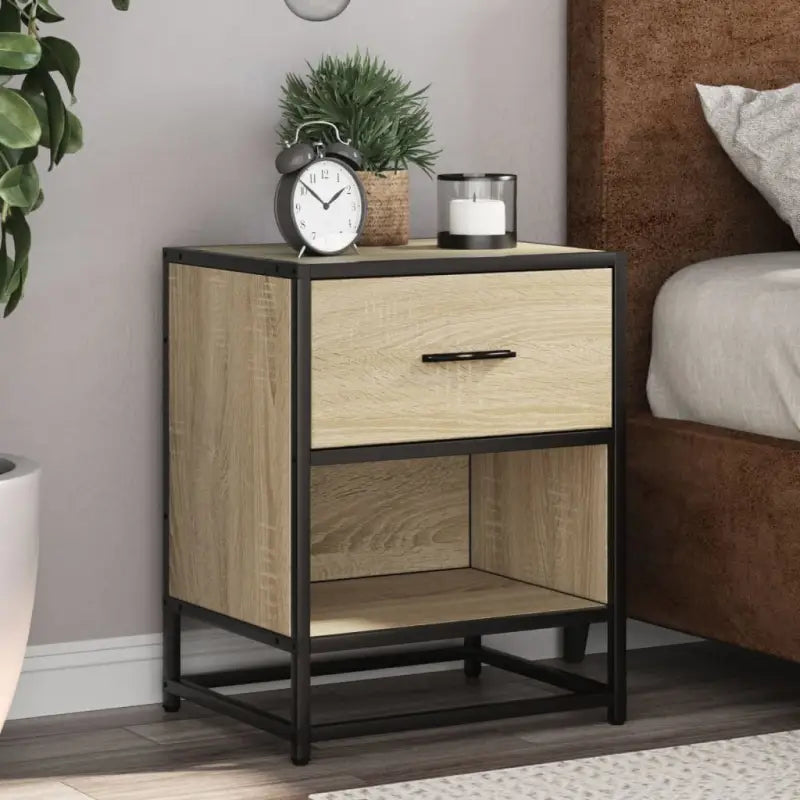 Nachtkastje met stevig tafelblad en bewerkt hout voor tijdloze charme - Sonoma eiken / 2 - Nachtkastjes