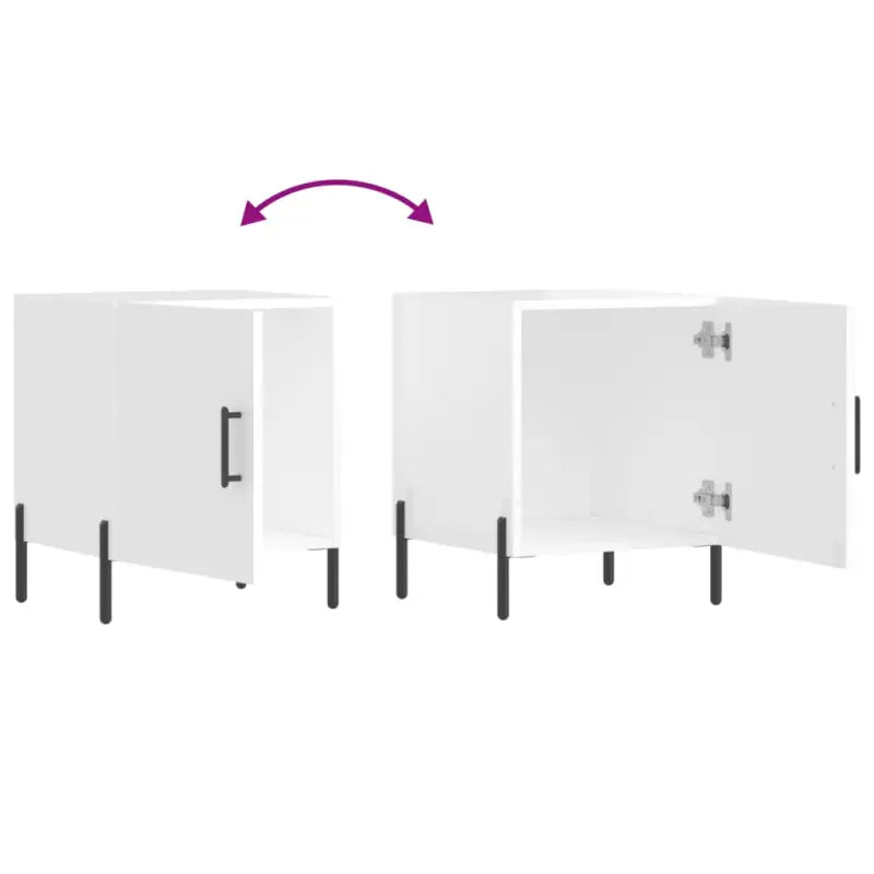 Nachtkastje van bewerkt hout in hoogglans wit voor moderne interieurs - Nachtkastjes