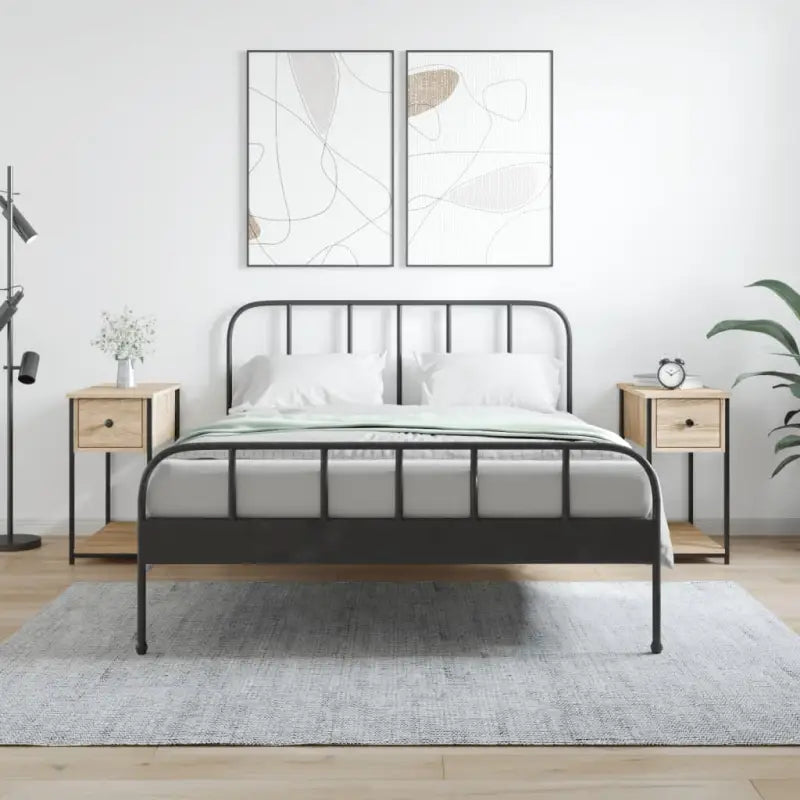 Nachtkastje van bewerkt hout met verstelbare poten en tijdloze stijl - Sonoma eiken / 2 - Nachtkastjes