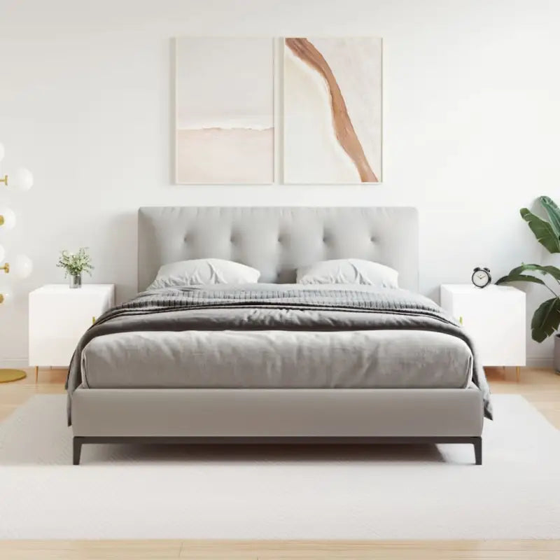 Nachtkastje van bewerkt hout voor een moderne uitstraling - Hoogglans wit / 2 - Nachtkastjes