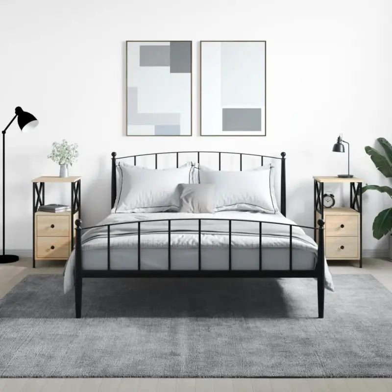 Nachtkastjes met bewerkt hout en verstelbare poten voor een tijdloze uitstraling - Sonoma eiken / 2 - Nachtkastjes