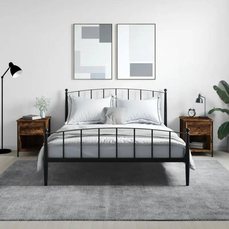 Nachtkastjes met bewerkt hout en verstelbare poten voor tijdloze uitstraling - Gerookt eiken / 2 - Nachtkastjes