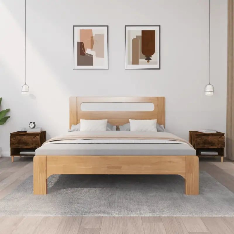 Nachtkastjes met bewerkt hout voor een elegant en tijdloos interieur - Gerookt eiken / 2 - Nachtkastjes