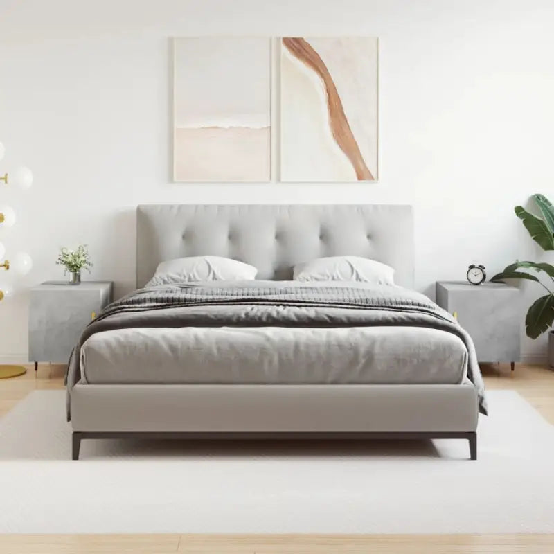 Nachtkastjes met bewerkt hout voor een moderne uitstraling - Betongrijs / 2 - Nachtkastjes