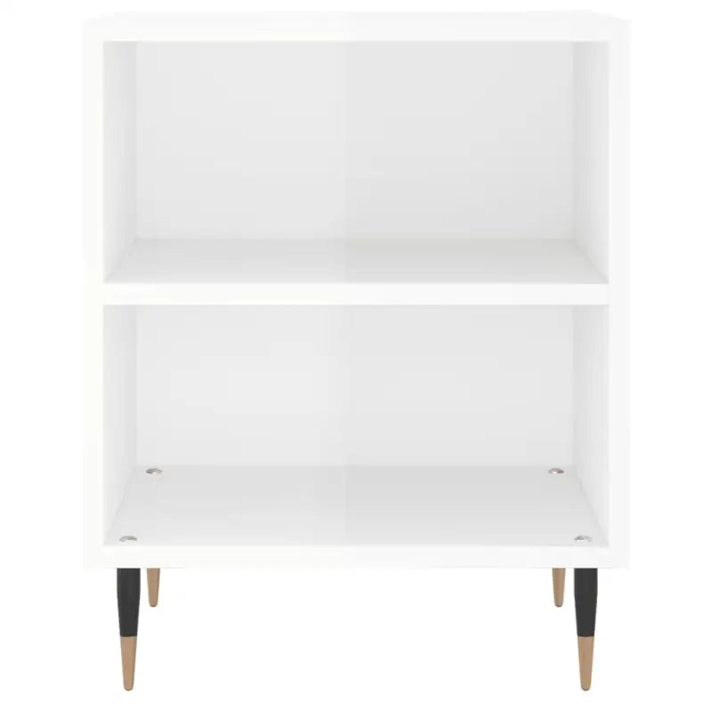 Nachtkastjes van bewerkt hout in hoogglans wit met elegant design - Nachtkastjes