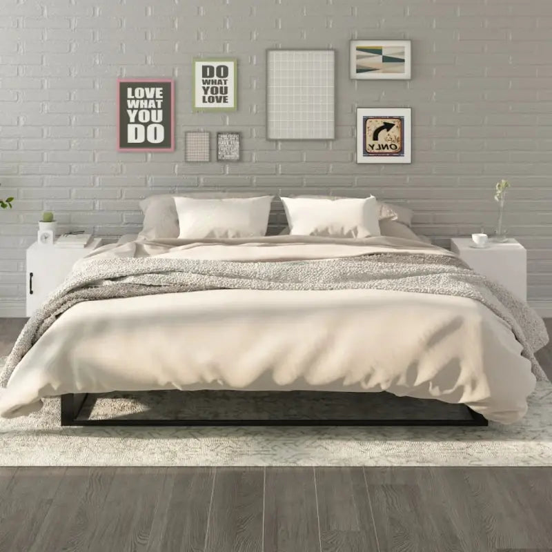 Nachtkastjes van bewerkt hout met elegant en tijdloos ontwerp - Hoogglans wit / 2 - Nachtkastjes