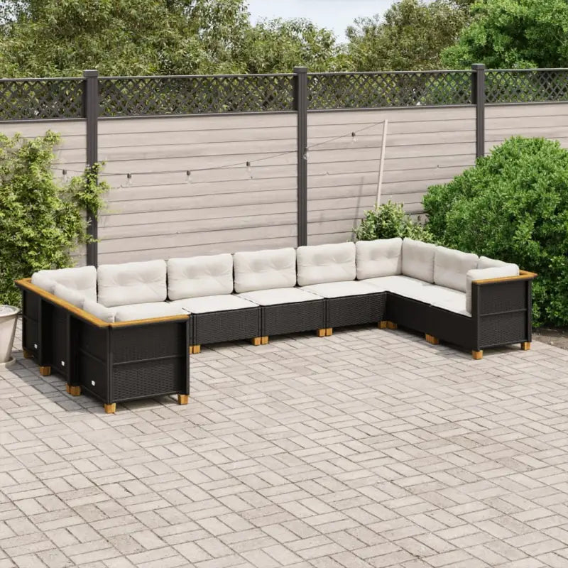 Natuurlijke olieafwerking loungeset in zwart gepoedercoat staal - Zwart / Zonder tafel / Dichtgeweven - Tuinsets
