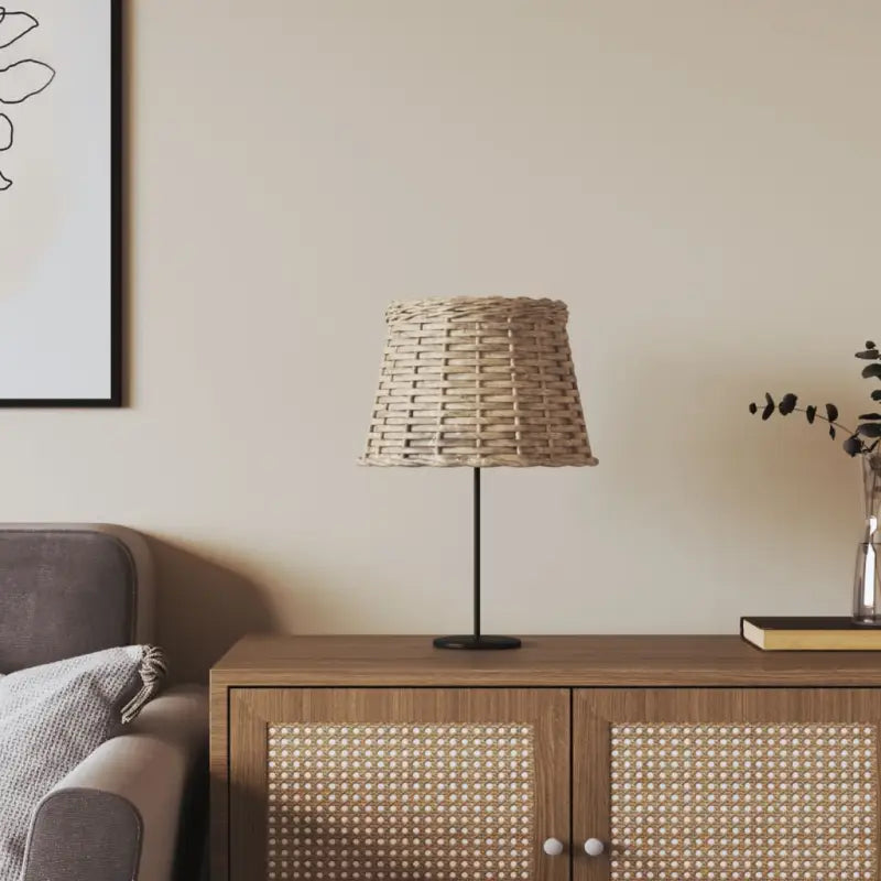 Natuurlijke wicker lampenkap met houder gat voor sfeervolle verlichting - Bruin / Ø 25 x 17 cm - Lampenkappen