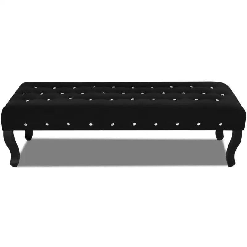 Opberg- en halbankje met glanzende kristallen knopen voor elegante interieurs - Zwart - Opberg- & halbankjes