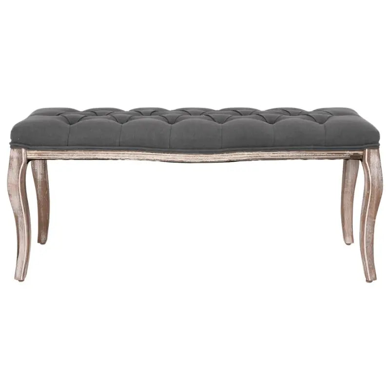 Opberg- en halbankje met massief houten frame en antieke charme - Donkergrijs - Opberg- & halbankjes