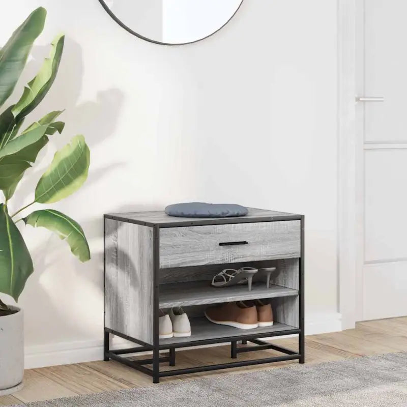 Opberg- en halbankje van bewerkt hout in grijs Sonoma - Opberg- & halbankjes