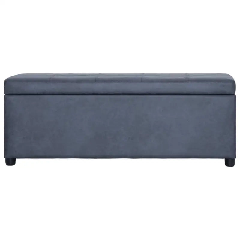 Opbergbankje met zachte bekleding en kleuraccent voor woonkamer of hal - Grijs / 116 cm - Opberg- & halbankjes