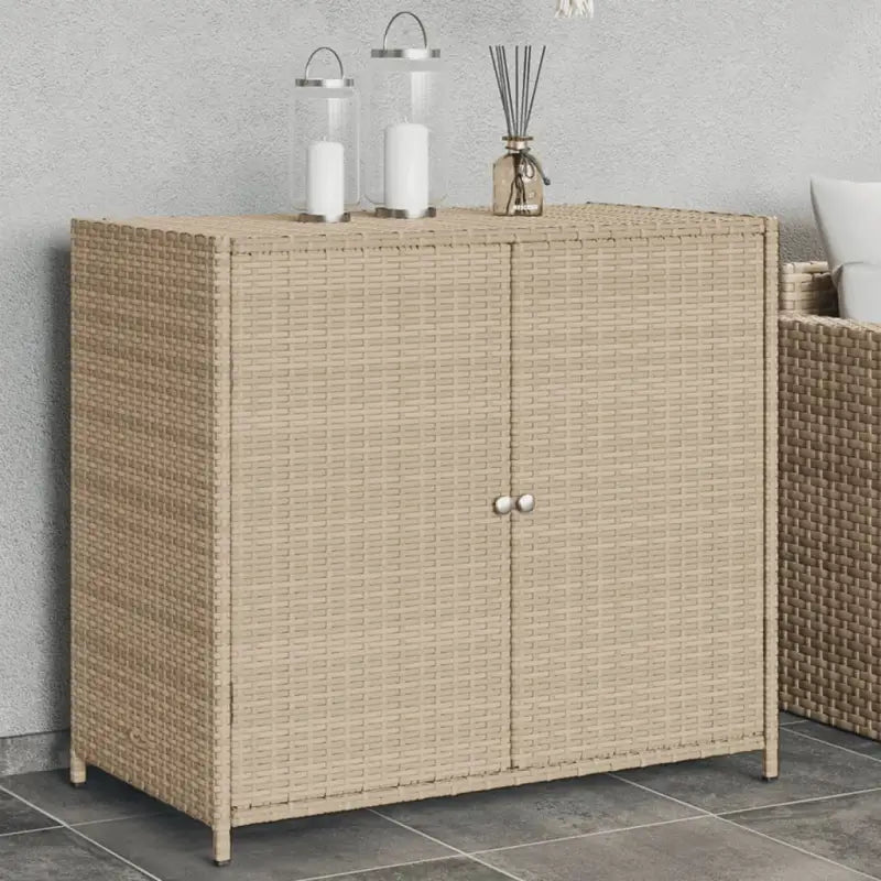 Opbergboxen voor buiten van poly rattan voor tuinmeubels en accessoires - Beige - Opbergboxen voor buiten