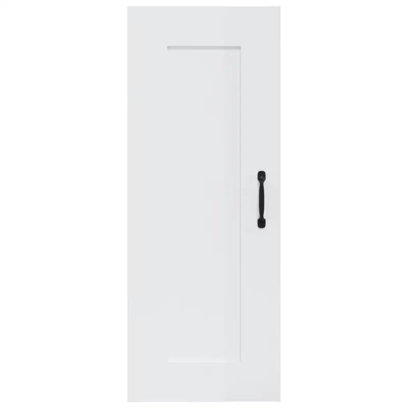 Opbergkast in hoogglans wit met bewerkt hout voor ruimtebesparing - Opbergkasten & lockerkasten