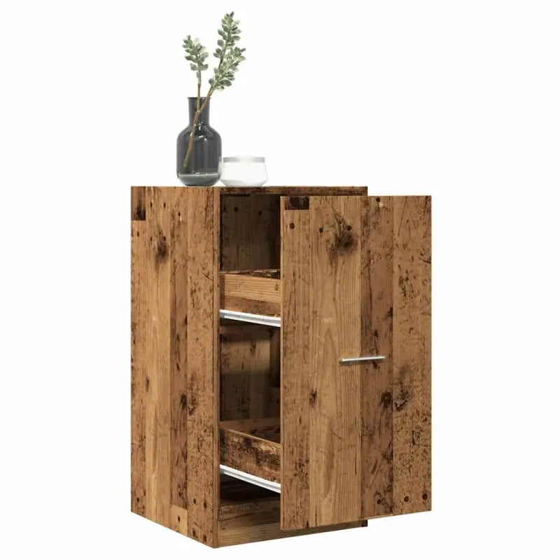 Opbergkast met bewerkt hout voor stijlvol en duurzaam opbergen - Oud hout / 40 x 41 x 77.5 cm / 1 - Opbergkasten &