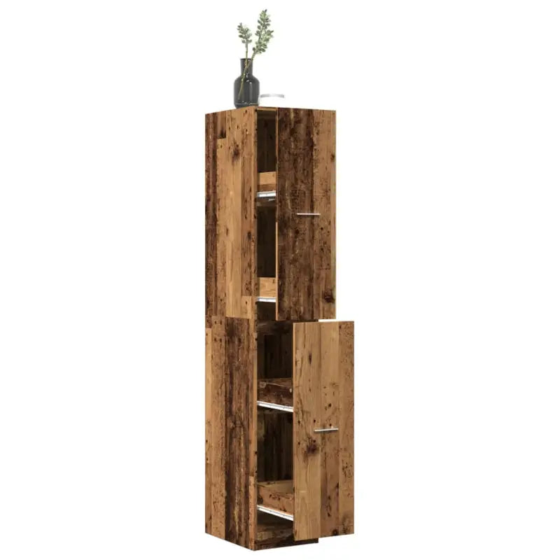 Opbergkast met bewerkt hout voor stijlvol en duurzaam opbergen - Oud hout / 30 x 41 x 174.5 cm / 1 - Opbergkasten &