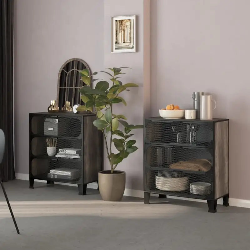 Opbergkast van metaal en MDF voor een nette en overzichtelijke ruimte - Grijs / 2 - Opbergkasten & lockerkasten